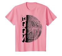 Lune Terre Satellite Espace Vintage Planète Rétro Astronaute T-Shirt, Enfant, Rose, 3 Ans