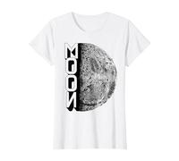 Lune Terre Satellite Espace Vintage Planète Rétro Astronaute T-Shirt, Femme, Blanc, XS