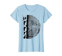 Lune Terre Satellite Espace Vintage Planète Rétro Astronaute T-Shirt, Femme, Bleu Céleste, XXL