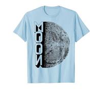 Lune Terre Satellite Espace Vintage Planète Rétro Astronaute T-Shirt, Homme, Bleu Céleste, XL