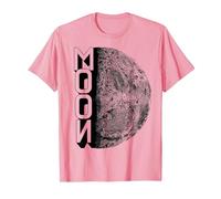 Lune Terre Satellite Espace Vintage Planète Rétro Astronaute T-Shirt, Homme, Rose, XXL