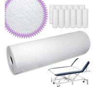 LUNEDA Lot de 12 draps médicaux pour chaises longues - pour esthéticienne, médecins, lit de massage, physiothérapeute, doux, rouleau professionnel, jetable, fabriqué en Italie, en papier double