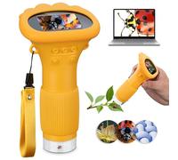 LUNEIE Microscope Numérique Portable pour Enfants, 1000X Mini Scope de Poche avec Écran IPS 2.0 Pouces, Microscope Portatif avec 8 LED pour étudiants en laboratoire scientifique, microscope éducatif p