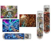 Luneko Petits Puzzles pour Adultes Mini Micro Pièces 15 x 10 cm Lot de 3 | Puzzle Stimulant Mini Puzzle de 150 pièces Format voyage Thème Royaume Fantastique et Nature Pièces emboîtables