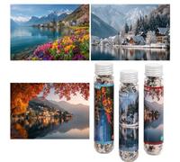Luneko Petits Puzzles pour Adultes Puzzles Stimulants et Compacts Mini Puzzles de 150 Pièces Thèmes Lacs Montagnes Paysages Naturels et Voyages Format 6 x 4 Pouces Lot de 3