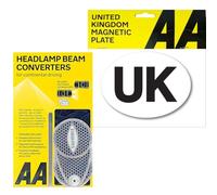 Lunero Kit de conduite européen 2025 - Déflecteurs de faisceau de phares Eurolites et autocollants magnétiques britanniques pour voiture Europe | Autocollant britannique pour voiture | Déflecteurs de