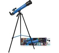 Lunette astronomique 45/600 AZ - BRESSER JUNIOR - Grossissement jusqu'à 100x - Trépied réglable en hauteur - bleu