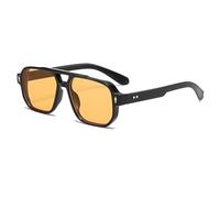 Lunette Aviateur Homme Lunettes de Soleil Rétro Tendance Hommes Femmes Lunettes de Soleil à Monture Carrée et Double Pont Convient aux Voyages en Voiture Lors de Fêtes sur la Plage