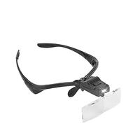 Lunette de Loupe, Bandeau en Verre Grossissantes à éclairage LED, Loupe de Serre-tête de Type de Lunettes Avec Une Lampe à 5 Lentilles à del pour un Usage Prolongé du Tatouage des Cils