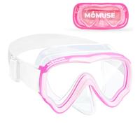 Lunette de Piscine Enfant avec Sangle en Tissu Doux, MOMUSE Masque de Plongée Enfant avec Couvercle de Nez 3D, Lunettes de Natation pour Garçons et Filles de 4 à 14 Ans