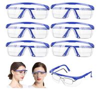 Lunette de Protection Lot de 6 Lunettes Protection Anti-buée Lunette de Protection Travail Anti-aux Rayure Lunette Protection Adultes pour Les Lieux de Travail Construction Laboratoire Soudage