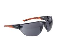 Bollé Lunettes NESS+ – PC fumé, branches bimatière orange/noir, anti-rayures & anti-buée PLATINUM