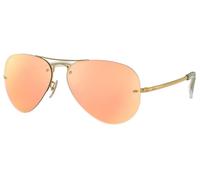 Ray - Ban Homme RB3449 RB3449 001/2Y Lunettes de soleil Métal Or Marron Pilote Normale