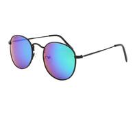Lunette de soleil Bleu verres ronds miroir et monture noire Asty par Eye Wear