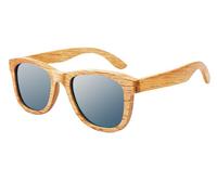 Lunette De Soleil Bois Véritable Bambou Verre Fumé Noir Et Son Coffret Noir