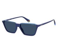 Lunette De Soleil Browline Polaroid Bleu - M Bleu
