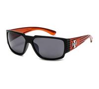 Lunette De Soleil Choppers Bande Orange Noir À Croix De Malte Homme Mixte Noir
