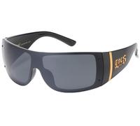 Lunette De Soleil Locs Noire Gravure Locs En Doré Style Biker Gangsta Noir