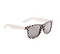 Lunette De Soleil Style Rétro Damier Noir Et Blanc Uv400