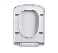 Lunette de toilette carrée allongée avec charnière réglable et libération rapide, design à fermeture douce pour une installation facile et un fonctionnement silencieux