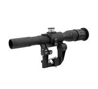 Lunette de visée tactique SVD 4 x 26 mm 4 x Sniper Sniper Réticule BDC avec système de montage sur rail latéral et lentilles de protection anti-reflets, noir