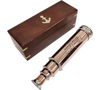 Lunette espion avec finition chromée style antique avec boîte en bois