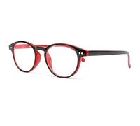 Lunette lecture ronde rouge et noir Lyka - Taille: Dioptrie 3 - Couleur: Rouge - Homme