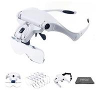 Lunette Loupe avec 2 LED Wafenso Horloger Pliable Loupe Pour Lunettes-Blanc Blanc G