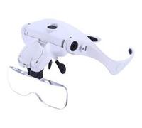 Lunette Loupe avec 2 LED Wafenso Horloger Pliable Loupe Pour Lunettes, Rechargable-Blanc Blanc G