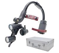 Lunette Loupe Montée sur Tête, Lunette Grossissante avec Lumière LED, IPD Réglable, pour Dentistes, Chirurgiens et Amateurs(2.5X)