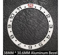 Lunette Lumineuse Bleue En Céramique/Aluminium Inclinée De 38Mmx30.6Mm,Gmt Et Insert De Montre De Plongée Adapté Au Boîtier De Montre De Remplacement De 40Mm.No.123 Aluminum.