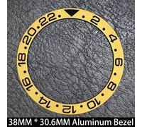 Lunette Lumineuse Bleue En Céramique/Aluminium Inclinée De 38Mmx30.6Mm,Gmt Et Insert De Montre De Plongée Adapté Au Boîtier De Montre De Remplacement De 40Mm.No.117 Aluminum.