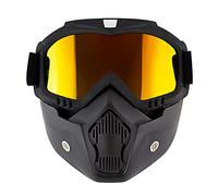 Lunette Moto Cross, Masque Moto Cross Verres de moto Motocross Moto Moto Riding lunettes détachables Goggle Protection UV Protection de ski Vélo Vélo Vélo Open Face Casque Masque(Gold Lens)