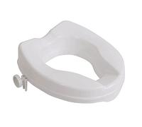 Lunette WC ergonomique surélevée en plastique blanc - Hauteur 5,1 cm - Facile à installer - Compatible avec la plupart des cuvettes de toilette - Charge maximale de 190 kg