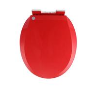 Lunette WC ronde rouge - Housse en polypropylène en forme de O avec fermeture lente silencieuse et libération rapide pour une installation et un nettoyage faciles 36 x 41 cm et mise à niveau élégante