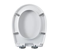 Lunette WC Universel Forme O, Abattant WC avec Frein de Chute, Lunette de Toilette Blanche, cuvette wc Ovale 43x35.5CM, Facile à Nettoyer, Peut Supporter 150 Kg, Blance
