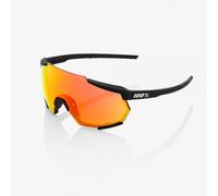 Lunettes 100% Racetrap Soft Tact Noir - Lentille Miroir Multicouche Hyper Rouge