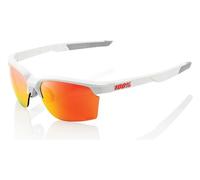 Lunettes 100 solaires sportcoupe blanc mat verre hiper miroir multi couches rouge