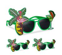 Lunettes 3 paires déguisement Hawaii Carnaval Lunettes soleil rigolotes