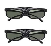 Lunettes 3D, 2pcs 144Hz 3D Active Shutter Lunettes, DLP Link LCD Lentille 3D Lunettes pour 3D DLP Orojectors Rechargeable 3D Active Shutter Lunettes