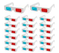 Lunettes 3D en Papier et Plastique Réutilisables 20 Pièces | Légères et Portables, Usage Sûr, Cadre Papier-plastique, pour Projection, Films et Contenus Stéréoscopiques