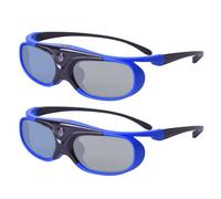 Lunettes 3D, Lunettes 3D Actives à Obturation DLP Link Rechargeables pour Projecteur 3D DLP Link - Bleu 2 Pièces