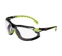 Lunettes 3M™ Solus™ 1000 traitement Scotchgard™ - Branches Vert/Noir - Joint amovible Transparent
