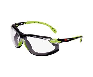 Lunettes 3M™ Solus™ 1000 traitement Scotchgard™ - Branches Vert/Noir - Joint amovible Transparent