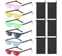 Lunettes 6Pcs, Sacs À Lunettes 6Pcs, Lunettes De Soleil Drôles, Lunettes De Soleil Drôles, Lunettes De Soleil De Fête, Lunettes De Festival, Lunettes Cool