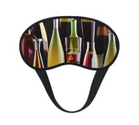 Lunettes à cocktail et bouteilles de vin - Masque de sommeil réglable pour dormir, confortable, sans pression et respirant