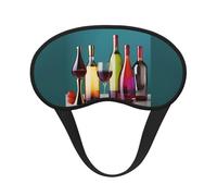 Lunettes à cocktail et sans bouteille de vin - Masque doux et lavable pour les yeux - Pour dormir, voyage, maison, hôtel, avion, camping