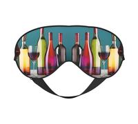 Lunettes à cocktail ultra douces et sans bouteille de vin - Masque pour les yeux - Bloque la lumière - Pour un sommeil profond, un voyage ou une utilisation à la maison