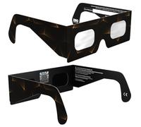 Lunettes à éclipse solaire certifiées ISO 12312-2 et CE - Visionnage solaire sûr pour le soleil direct et l'éclipse d'août 2026 | Cadre en carton papier, fabriquées dans l'UE | Pour enfants et adultes