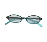 Lunettes à monture ovale vintage pour filles - Verres colorés - Petite monture - Pour le carnaval - Pour adolescents - Petit pour femme - Visage extérieur, bleu